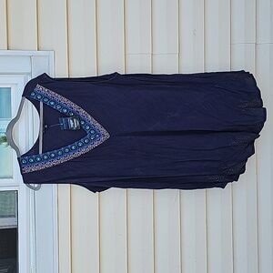 Greater Good tank top, 3x, purple, butterfly design on bottom front